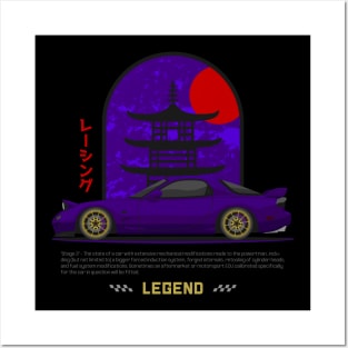 Midnight Racer Purple FD3S RX7 JDM Posters and Art